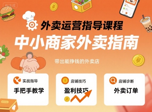 外卖运营指导课程，中小商家外卖指南，手把手带出能挣钱的外卖店-小二项目网