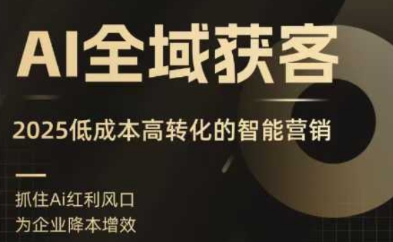 AI全域获客实训营，2025低成本高转化的智能营销，精准找客，高效营销-小二项目网
