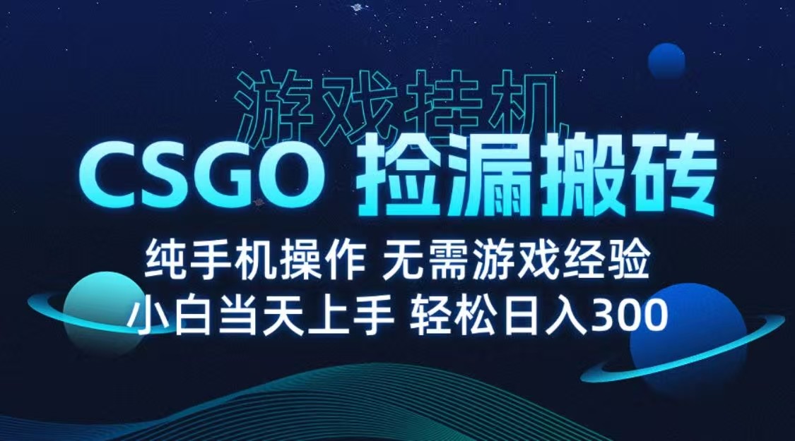 9月最新游戏搬砖，CSGO纯挂机，不需要玩游戏，实现真挂机，月入1W+-小二项目网