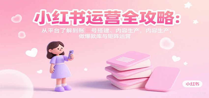 小红书运营全攻略：从平台了解到账号搭建、内容生产，做爆款库与矩阵运营-小二项目网
