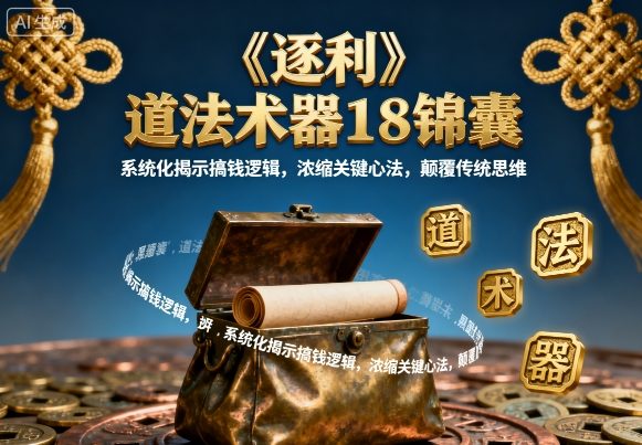 《逐利》道法术器18锦囊，系统化揭示搞钱逻辑，浓缩关键心法，颠覆传统思维-小二项目网