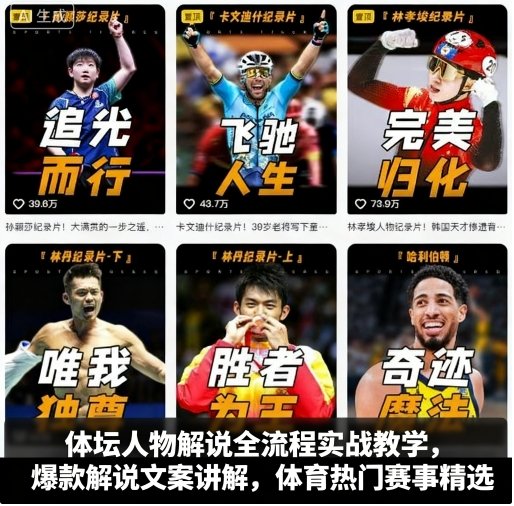 体坛人物解说全流程实战教学，爆款解说文案讲解，体育热门赛事精选-小二项目网