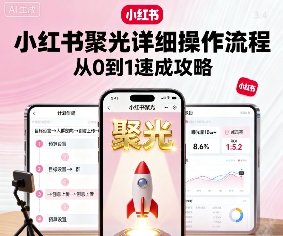 小红书聚光详细操作流程，小红书聚光从0到1速成攻略-小二项目网