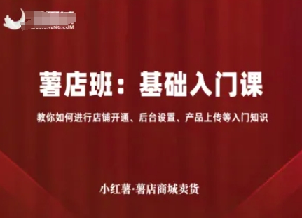 小红薯薯店商城卖货，基础入门课，教你如何进行店铺开通、后台设置、产品上传等入门知识-小二项目网
