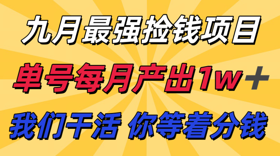 九月最强捡钱项目！ 支付宝分成代运营，我们干活，你分钱！单号月产1w+-小二项目网