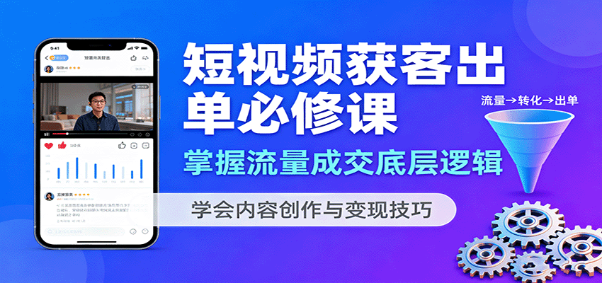 短视频获客出单必修课：掌握流量成交底层逻辑，学会内容创作与变现技巧-小二项目网