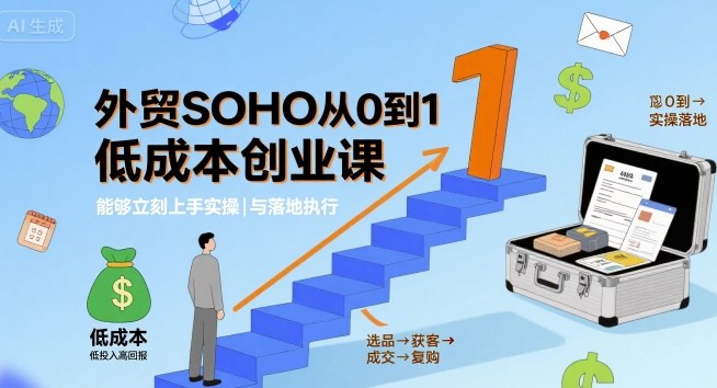 外贸SOHO从0到1低成本创业课，能够立刻上手实操与落地执行-小二项目网