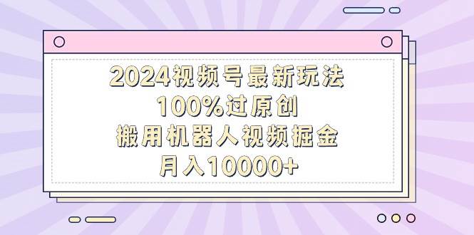 2024视频号最新玩法，100%过原创，搬用机器人视频掘金，月入10000+-小二项目网