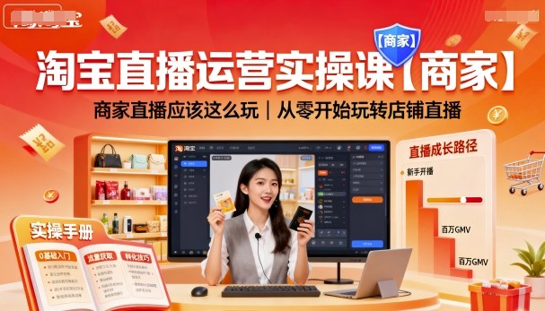 淘宝直播运营实操课【商家】，商家直播应该这么玩，从零开始玩转店铺直播-小二项目网