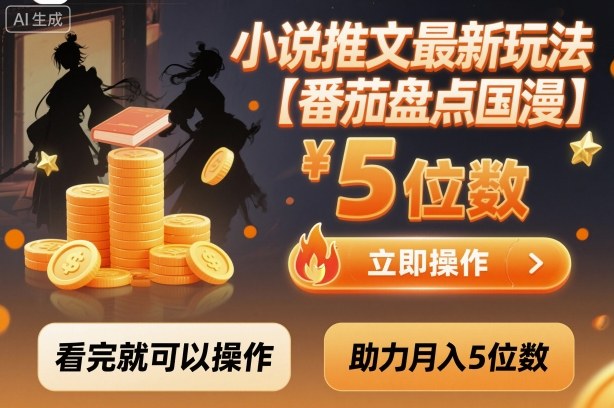 小说推文最新玩法,助力月入5位数【番茄盘点国漫】玩法,看完就可以操作-小二项目网