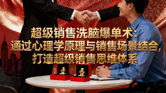 （16370期）超级销售洗脑爆单术：通过心理学原理与销售场景结合,打造超级销售思维体系-小二项目网