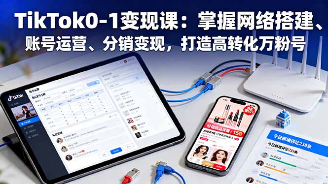 （16334期）TikTok0-1变现课：掌握网络搭建、账号运营、分销变现，打造高转化万粉号-小二项目网
