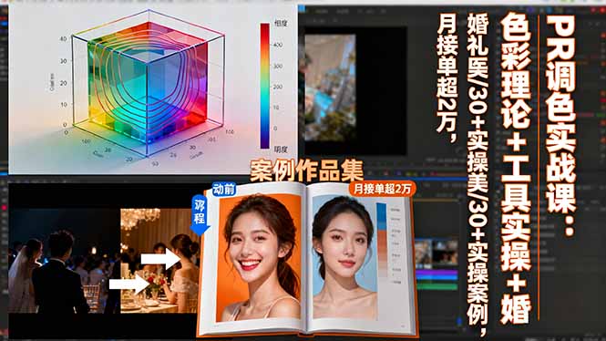 （16336期）PR调色实战课：色彩理论+工具实操+婚礼医美/30+实操案例，月接单超2万-小二项目网