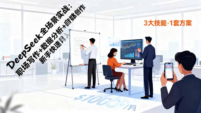 （16418期）DeepSeek全场景实战：职场写作+数据分析+自媒体创作，新手快速月入过万-小二项目网