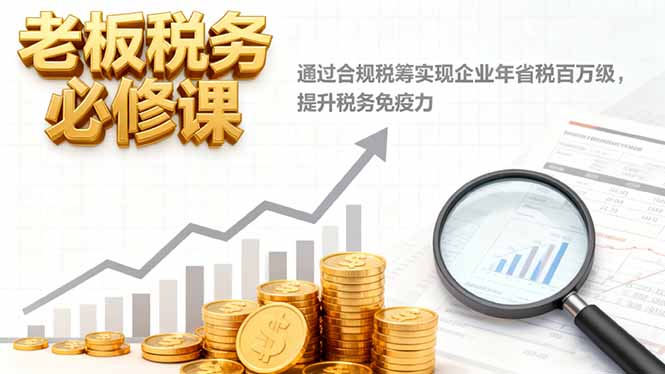 （16426期）老板税务必修课，通过合规税筹实现企业年省税百万级，提升税务免疫力-小二项目网