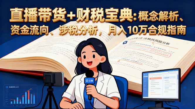 （16444期）直播带货+财税宝典：概念解析、资金流向、涉税分析，月入10万合规指南-小二项目网
