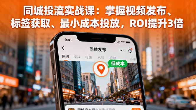 （16172期）同城投流实战课：掌握视频发布、标签获取、最小成本投放，ROI提升3倍-小二项目网