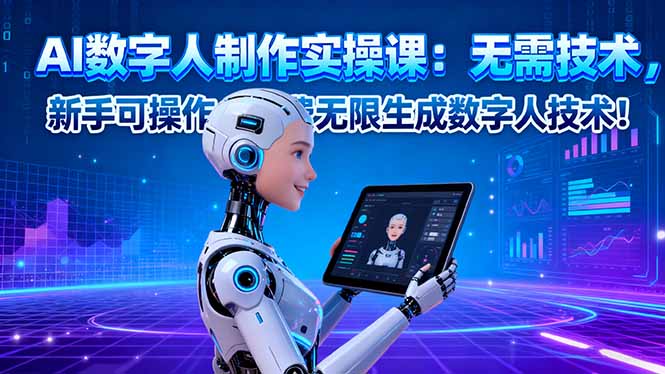 （16376期）AI数字人制作实操课：无需技术，新手可操作，免费无限生成数字人技术！-小二项目网