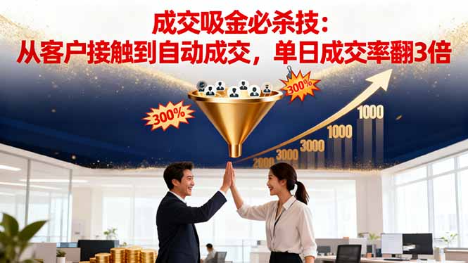（16432期）吸金成交营销必杀技：从客户接触到自动成交，单日成交率翻3倍-小二项目网