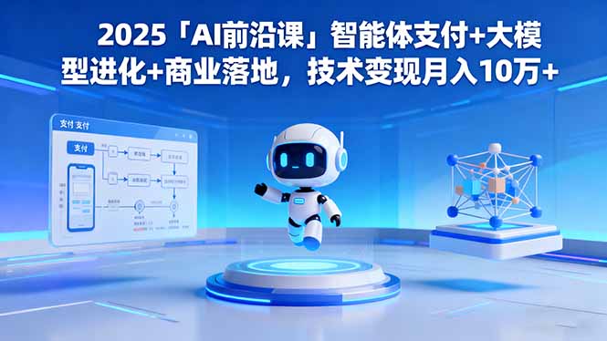 （16384期）2025「AI前沿课」智能体支付+大模型进化+商业落地，技术变现月入10万+-小二项目网