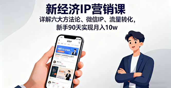 （16194期）新经济IP营销课：详解六大方法论、微信IP、流量转化，新手90天实现月入10w-小二项目网