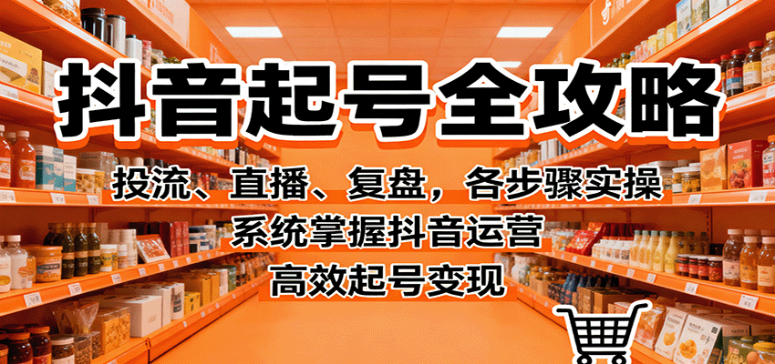 抖音起号全攻略，投流、直播、复盘，各步骤实操，系统掌握抖音运营，高效起号变现-小二项目网