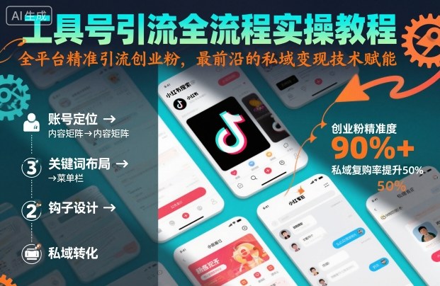 工具号引流全流程保姆级实操教程，全平台精准引流创业粉，最前沿的私域变现技术赋能-小二项目网