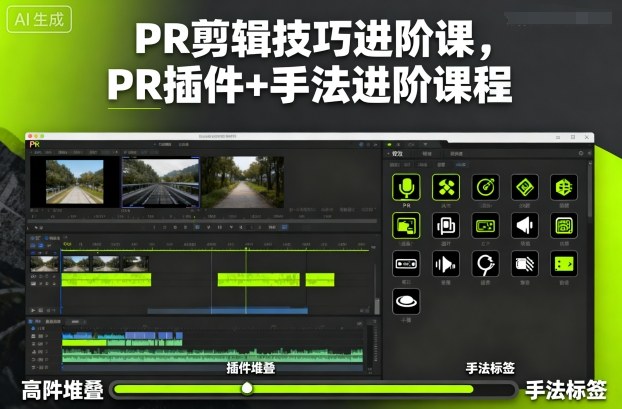 PR剪辑技巧进阶课，PR插件+手法进阶课程-小二项目网