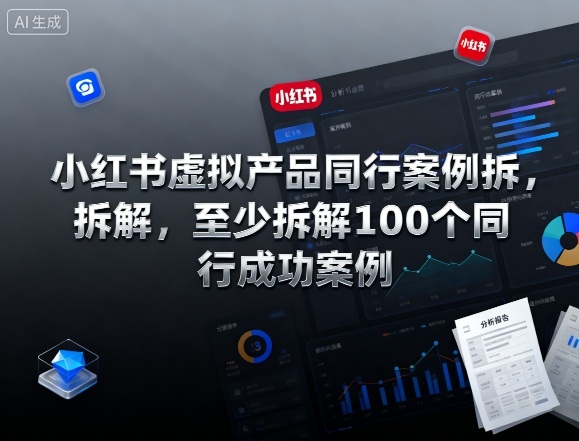 小红书虚拟产品同行案例拆解，至少拆解100个同行成功案例-小二项目网