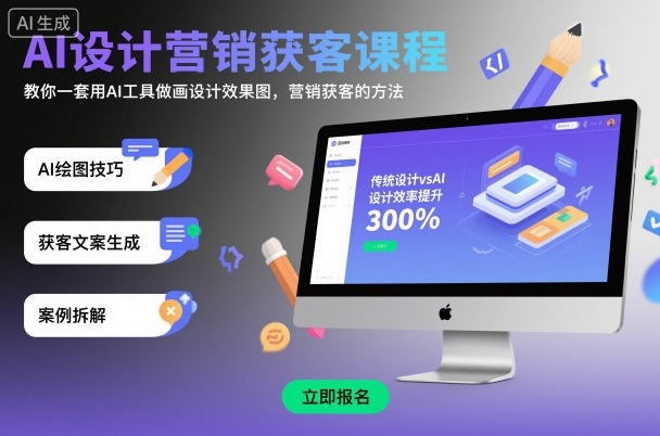 AI设计营销获客课程，教你一套用AI工具做画设计效果图，营销获客的方法-小二项目网