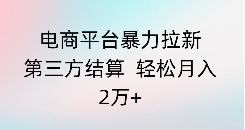 电商平台暴力拉新第三方结算 轻松月入2万+-小二项目网