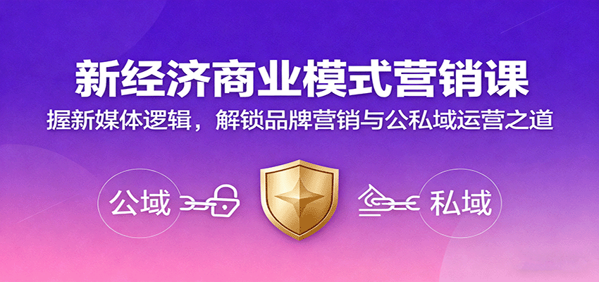 新经济商业模式营销课，握新媒体逻辑，解锁品牌营销与公私域运营之道-小二项目网