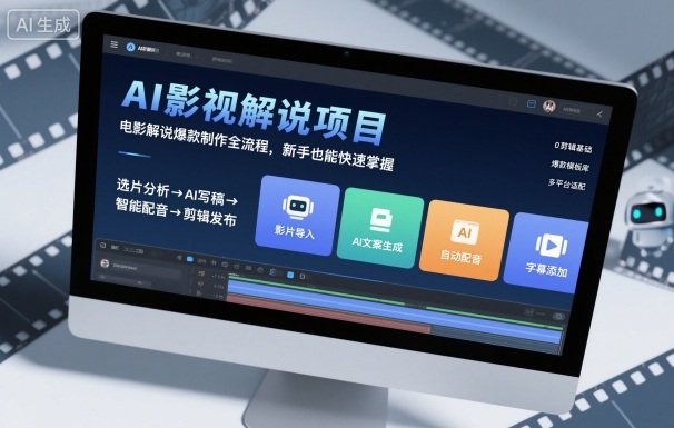 AI影视解说项目，电影解说爆款制作全流程，新手也能快速掌握-小二项目网