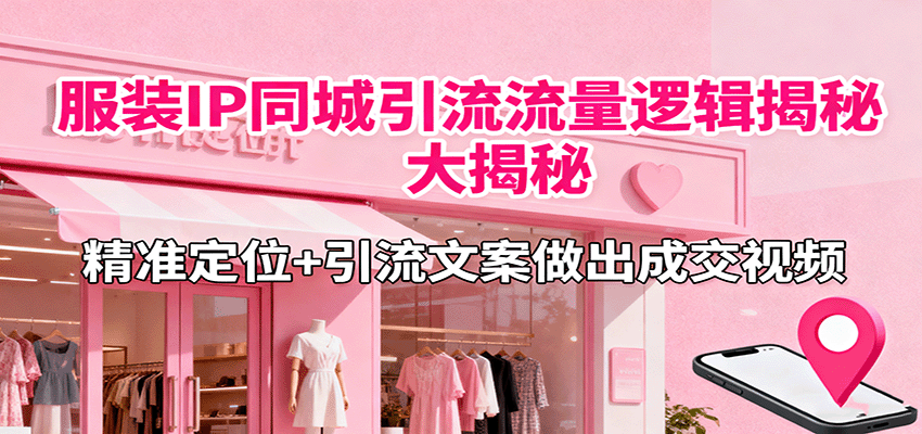 服装IP同城引流流量逻辑大揭秘，精准定位+引流文案做出成交视频-小二项目网
