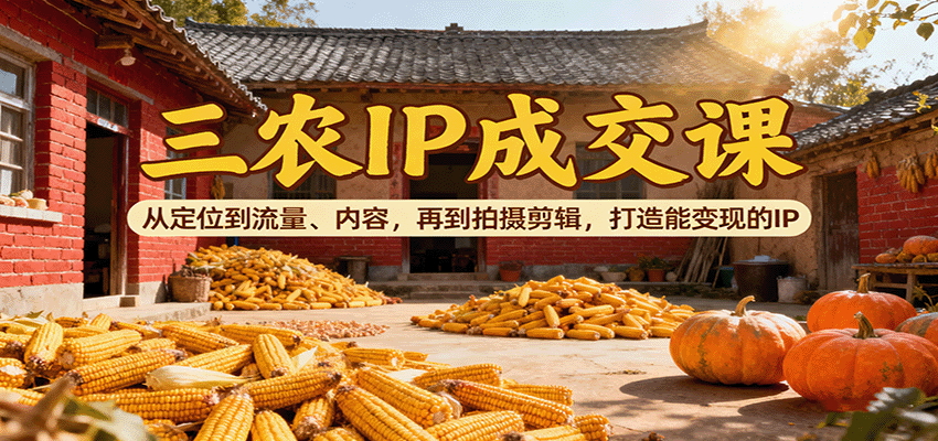 三农IP成交课：从定位到流量、内容，再到拍摄剪辑，打造能变现的IP-小二项目网