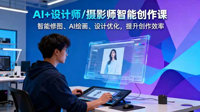 AI+设计师/摄影师智能创作课：智能修图、AI绘画、设计优化，提升创作效率-小二项目网