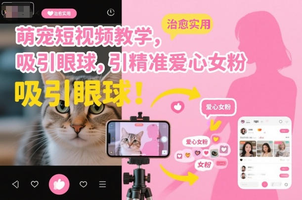 萌宠短视频教学，吸引眼球，引精准爱心女粉-小二项目网