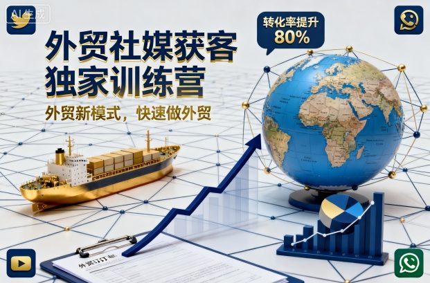 外贸社媒获客独家训练营，外贸新模式，快速做外贸-小二项目网