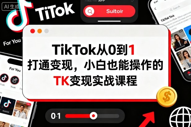 TikTok从0到1打通变现，小白也能操作的TK变现实战课程-小二项目网