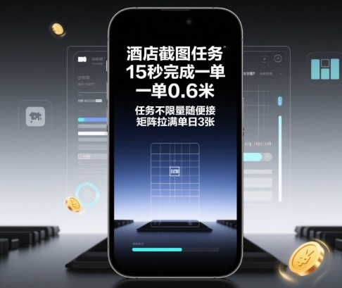 酒店截图任务，15秒完成一单，一单0.6米，任务不限量随便接，矩阵拉满单日3张【揭秘】-小二项目网