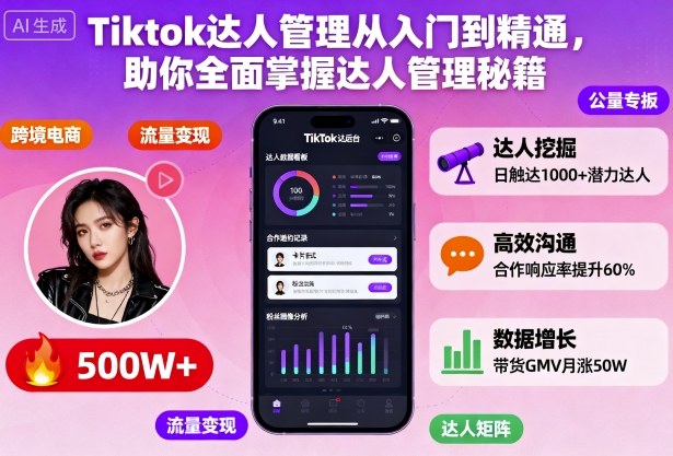 Tiktok达人管理从入门到精通，助你全面掌握达人管理秘籍-小二项目网