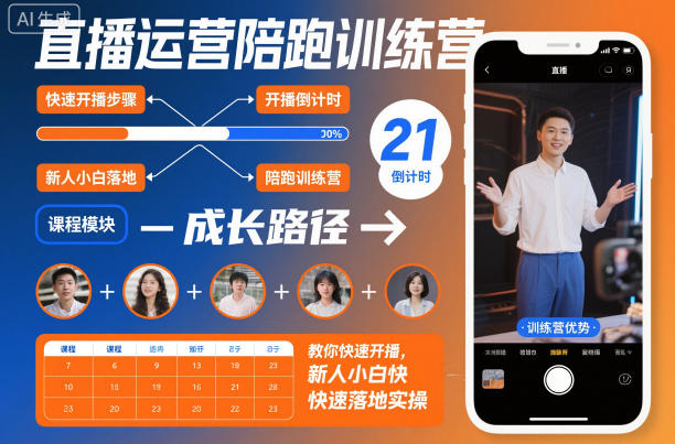直播运营陪跑训练营，教你快速开播，新人小白快速落地实操-小二项目网