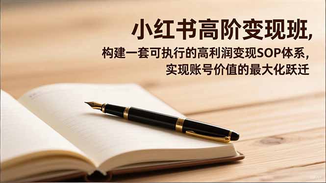 （16633期）小红书高阶变现班，构建一套可执行的高利润变现SOP体系，实现账号价值的最大化跃迁-小二项目网