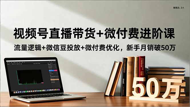 （16684期）视频号直播带货+微付费进阶课：流量逻辑+微信豆投放+微付费优化，新手月销破50万-小二项目网
