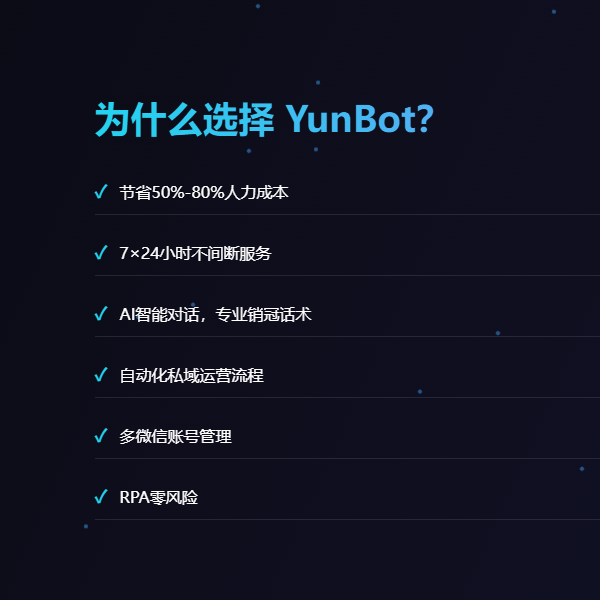 YunBotAI：释放销售潜力，10倍效率的微信AI+RPA机器人-小二项目网