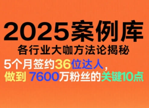 2025案例库，收录各行业大咖的方法论，各行业大咖方法论揭秘-小二项目网