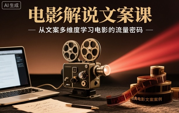电影解说文案课，从文案多维度学习电影的流量密码-小二项目网
