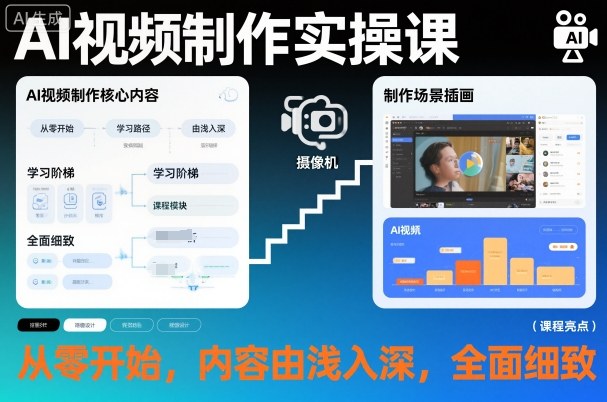 AI视频制作实操课，从零开始，内容由浅入深，全面细致-小二项目网