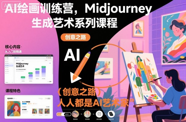 AI绘画训练营，Midjourney生成艺术系列课程，人人都是AI艺术家-小二项目网