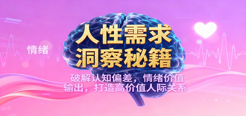 人性需求洞察秘籍，破解认知偏差，情绪价值输出，打造高价值人际关系-小二项目网